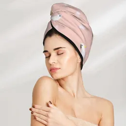 Towel Microfiber Girls Bathroom Drying Absorbent Hair Funny Birds Of Parrot Cockatiel Magic Shower Cap Turban Head Wrap