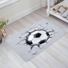 Carpets 3D Football Crackle Soccer Game Power Kitchen Floor Mat Living Room Decor Carpet Home Hallway Entrance Doormat Anti Slip Rug