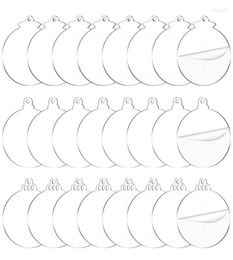 Keychains 28TF 72Pcs Clear Round Acrylic Christmas Ornament DIY Blank Circle Bulb Xmas Bauble7556281