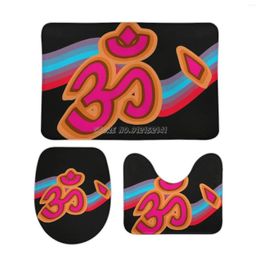 Bath Mats Symbolism : Generosity And Wisdom 3pcs Bathroom Set Non-Slip Rug Print Carpet Doormats Toilet Seat Cover Awak