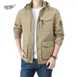 Hunting Jackets 2024 Spring Autumn Men's Tactical Windproof And Breathable Military Zipper Hooded Outdoors Casual Clothing
