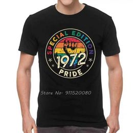 Men's T-Shirts Vintage 1972 Gay Shirt Pride LGBT Gift Equty T-Shirt Men Novelty T Shirt Birthday Tshirts Cotton T Tops Strtwear Harajuku T240510