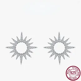 Stud Earrings S925 Silver Fashionable Full Diamond Sunflower Unique And High End Simple Versatile Jewellery For Women