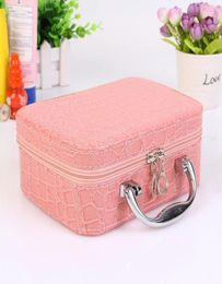 Small Mini Alligator Cosmetic Bags Beauty Case Makeup Bag Lockable Jewellery Box Travel Toiletry Organiser Suitcase6775014
