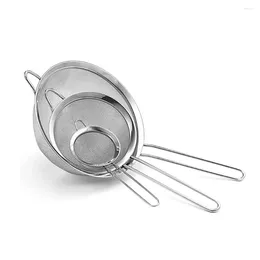 Baking Tools 3pcs/Set Stainless Steel Fine Mesh Strainer Flour Sifter For With Handle Sieve Accessories