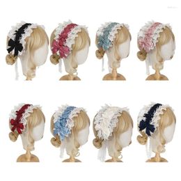 Party Supplies Girls Cosplay Hairband Lace Headband Bowknot Ribbon Hair Ornaments Dropship