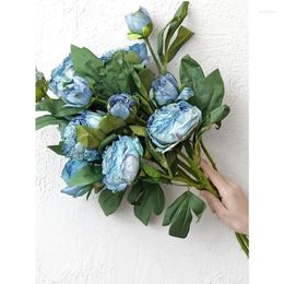 Decorative Flowers 1Pc Vintage Artificial Peony 2 Heads Beautiful Durable Realistic Non-Fading For Office Wedding Home Table Decoration