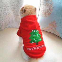 Dog Apparel Merry Christmas Pet Puppy Clothes Tree Snowflake Coat Hoodie Costume Hooded Sweatshirt Warm Cat Sweater