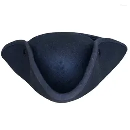 Berets Pirate Captain Hat For Women Man Unisex Halloween Costume Tricorne Cosplay Stage Performances Cocked