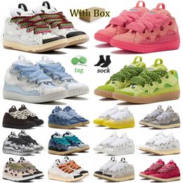 2024 Yeni orijinal deri chaussure kutu gri gündelik ayakkabılar lavines olağanüstü leopar örgü dantel kabartmalı boot platform tasarımcı ayakkabı mısır spor ayakkabı
