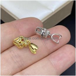 Jewellery Settings S925 Sier Pearl Pendant Mounts Necklace Accessories Diy Enamel Bat Drop Deliver Delivery Dhgarden Dh0Ie