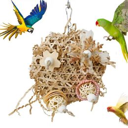 Other Bird Supplies Toys For Parrot Natural Corn Cob Wovened Chewable Cage Ornaments Decorative Multifunctional Relaxing