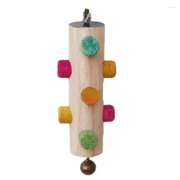 Other Bird Supplies Parrot Toy Natural Wooden Blocks Chewing Cage Bite Molar Colorful Hanging Decoration