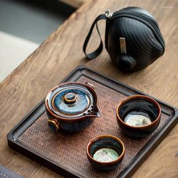 Teaware Sets Chinese Ceramics Portable Travel Handmade Fine Bone Afternoon Juego De Te Kitchen Tea Cup