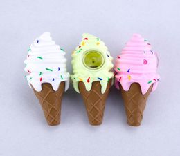 Creative ice cream pipe egg tube silicone hand smoking set is not easy to fall pipe hand spoon spoon7199717
