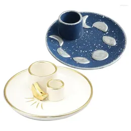 Candle Holders Ceramic Incense Burner Holder For Stick Star Decorative Ash Catcher Tray Bowl Yoga Bedroom Deco