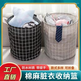 Laundry Bags Household Dirty Basket Folding Waterproof Clothes Storage Cotton Linen