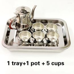 Teaware Sets Special Offer Thick Stainless Steel Tea Tray Portable Sea Simple Large Storage Water Chinese Set