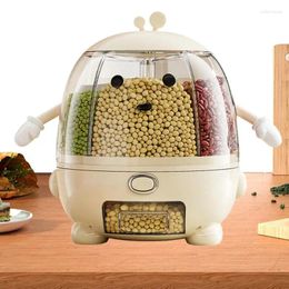 Storage Bottles Rotating Rice And Grain Dispenser Corn Box 360 Degree Cereal Bucket Push-Type Food Container Kitchen Accessory