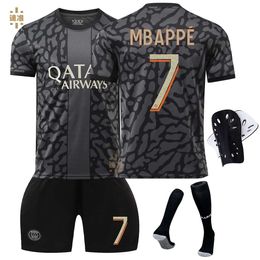 Soccer Men's Tracksuits 2324 Paris 2 Away Jersey 7 Mbappe 19 Li Gangren 10 Dembele 9 Ramos Version