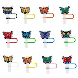 Other Drinkware Butterfly St Er For Cups Reusable Sile Stopper Topper Tips Tumbler Accessories Cute Funny Man Woman Gift Drop Delivery Otbqx