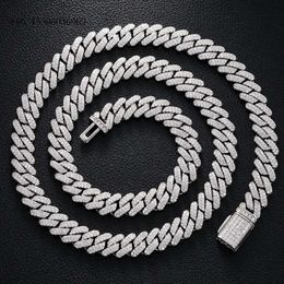 Custom Necklace HIP HOP Style Sterling Sier 12Mm Width Full Of Moissanite Cuban Link Chain For Men