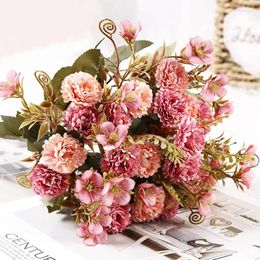 Decorative Flowers 30cm Lilac Artificial Bouquet 6 Heads Silk Fake Flower For Wedding Ceremony Home Decoration Garden Decor