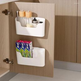 Hooks Wall Hanging Storage Box Bathroom Cosmetics Organizer Kitchen Cabinet Door Seasoning Home Remote Control Sundries Holder