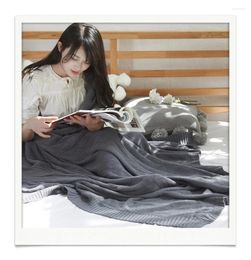 Blankets Pure Cotton Knitting Rhomboid Blanket 120X180CM Thread Four Seasons Light Luxury Throw For Sofa
