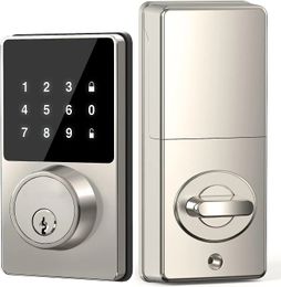 Smart Lock with password Keyless Entry Door Lock with Touchscreen Keypads Easy to Instal App Unlock 50 User Codes 240422