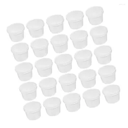 Disposable Cups Straws 1 Set 25Pcs Paper Ice Cream Bowls Sundae Fruit Rice (White)