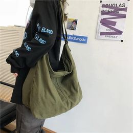 Storage Bags 2024 Shoulder Bag Women Shopper Canvas Tote Female Solid Simple Large Capacity Crossbody Designer Handbags