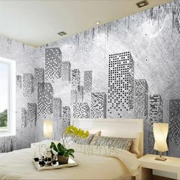Wallpapers Wellyu Custom Made Mural Abstract Background Wall Freehand Lines European Style Vintage Cement Wallpaper