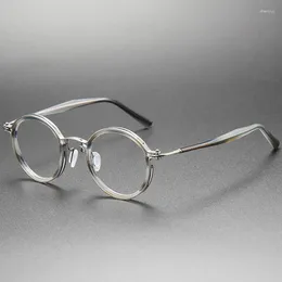 Sunglasses Frames Luxury Optical Eyeglasses 2024 Vintage Titanium Acetate Prescription Glasses Frame Men Round Rim Eyewear