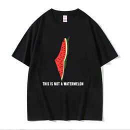 This Is Not A Watermelon Print Oversized T Shirt Women Men Summer Crewneck Short Sleeve Cotton Funny Tshirt Graphic Tees
