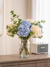 Decorative Plates Hydrangea Dried Flower Artificial Decoration Living Room Dining Table Wedding Holding Flowers TV Cabinet De