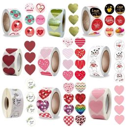 Gift Wrap 500Pcs Valentines Day Heart Sticker Thank You Candy Bag Seal Scrapbooking Box Label Decoration