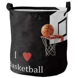 Laundry Bags Basketball Sport Black Foldable Basket Large Capacity Hamper Clothes Storage Organiser Kid Toy Bag