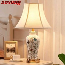 Night Lights AOSONG modern ceramic desk lamp LED Simple Creative Luxury bedside lamp for family living study bedroom S240513