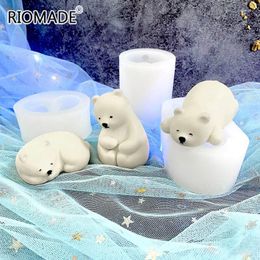 Baking Moulds Polar Bear Silicone Mold Mousse Chocolate Fondant Cake Tools 3D Candle Plaster Car Cooling Vents Decoration Mould