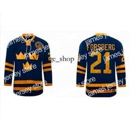 Vin College Hockey Wears Thr Custom Men Youth women Thr tage Hot #21 Peter Forsberg Jersey Team SWEDEN Hockey Jersey Size S-5XL or custom a