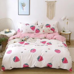 Bedding Sets Claroom Cute Strawberry Bed Linens White And Cover Duvet Set Sheets Pink YU57 Pillowcase