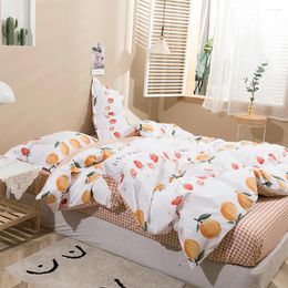 Bedding Sets Soft Warm Bed Set Cotton 4pcs Duvet Cover Pillowcases For Home/el Excellent Flat Sheet Suitable All Seasons