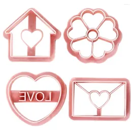 Baking Moulds 8Pcs/Set Cute Cartoon Biscuit Mould Heart Envelop Mouth Shape Mould DIY Cake Decorating Tools