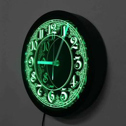 Wall Clocks Modern Style LED Wall Clock With Big Numbers Home Decor Arabic Numerals Vintage Design Illuminated Wall Clock Led Wall Sign