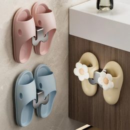 Kitchen Storage Bathroom Slipper Rack No Punching Hanging Shoe Holder Self Adhesive Heavy Duty For Bedroom Dorm