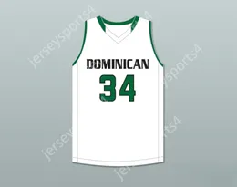 CUSTOM NAY Mens Youth/Kids KOSTAS ANTETOKOUNMPO 34 DOMINICAN HIGH SCHOOL KNIGHTS WHITE BASKETBALL JERSEY 1 TOP Stitched S-6XL