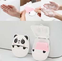 Dishes 50pcs Travel Portable Soap Paper Disposable Soap cartoon cute outdoors Hand Soap Cleaner Bath Washing Hands Clean Scented Slice Mini Paper Soap bath tools