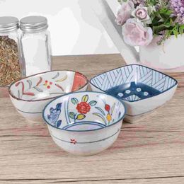 Cups Saucers 3pcs Creative Japanese Tableware Ceramics Different Shaped Dipping Bowl Saucer Plate For Home Restaurant