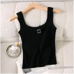 Womens Tanks Camis Tank Top Summer Slim Sleeveless Croptop Outwear Elastic Sports Knitted Drop Delivery Apparel Clothing Tops Tees Otqzg